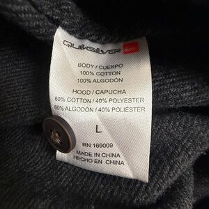 Quiksilver Men's Dark Gray hooded button up long sleeve